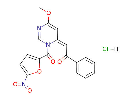 2-[6-Methoxy-3-(5-nitro-furan-2-carbonyl)-3H-pyrimidin-(4Z)-ylidene]-1-phenyl-ethanone; hydrochloride