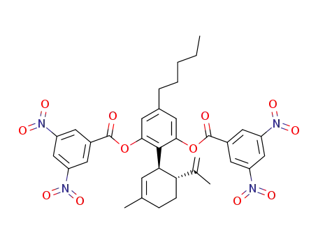 Molecular Structure of 2969-20-2 (2-[3-methyl-6-(prop-1-en-2-yl)cyclohex-2-en-1-yl]-5-pentylbenzene-1,3-diyl bis(3,5-dinitrobenzoate))