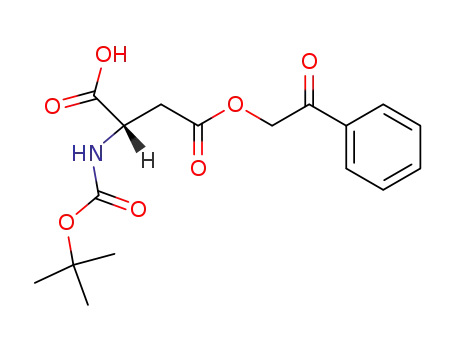 Molecular Structure of 57680-14-5 (L-Aspartic acid, N-[(1,1-dimethylethoxy)carbonyl]-,
4-(2-oxo-2-phenylethyl) ester)