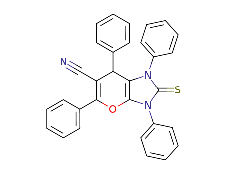 1,3,5,7-Tetraphenyl-2-thioxo-1,2,3,7-tetrahydro-pyrano[2,3-d]imidazole-6-carbonitrile