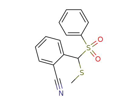 Molecular Structure of 129527-26-0 (2-(Benzenesulfonyl-methylsulfanyl-methyl)-benzonitrile)