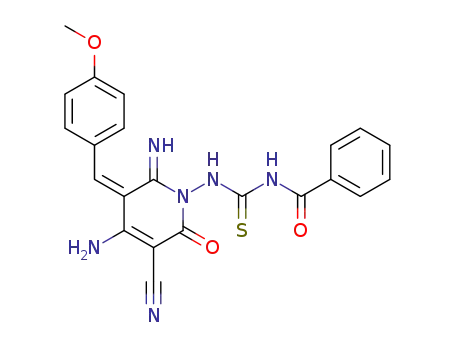1-{4-Amino-5-cyano-2-imino-3-[1-(4-methoxy-phenyl)-meth-(Z)-ylidene]-6-oxo-3,6-dihydro-2H-pyridin-1-yl}-3-benzoyl-thiourea