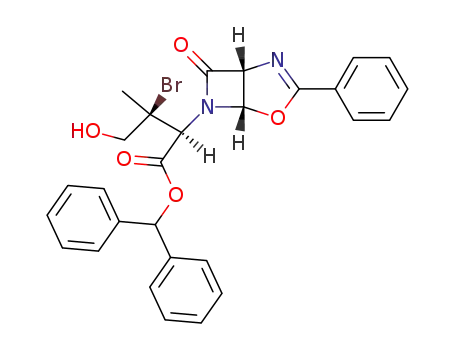 (2<i>S</i>,3<i>S</i>)-3-bromo-4-hydroxy-3-methyl-2-((1<i>R</i>)-7-oxo-3-phenyl-(1<i>r</i><i>H</i>,5<i>c</i><i>H</i>)-4-oxa-2,6-diaza-bicyclo[3.2.0]hept-2-en-6-yl)-butyric acid benzhydryl ester