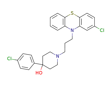 Molecular Structure of 26438-75-5 (1-[3-(2-chloro-phenothiazin-10-yl)-propyl]-4-(4-chloro-phenyl)-piperidin-4-ol)