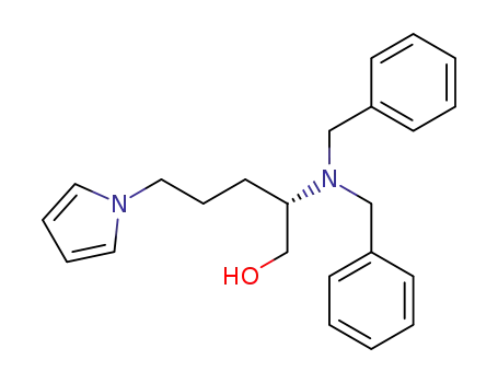 Molecular Structure of 288588-11-4 (1H-Pyrrole-1-pentanol, β-[bis(phenylMethyl)aMino]-, (βS)-)
