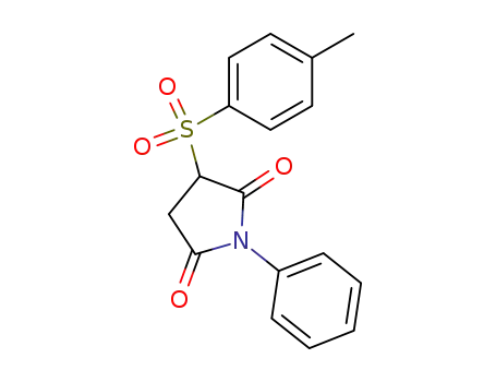 Molecular Structure of 74894-66-9 (2,5-Pyrrolidinedione, 3-[(4-methylphenyl)sulfonyl]-1-phenyl-)