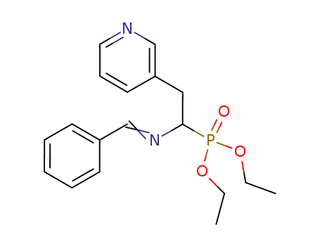 Molecular Structure of 137619-03-5 ((1-{[1-Phenyl-meth-(E)-ylidene]-amino}-2-pyridin-3-yl-ethyl)-phosphonic acid diethyl ester)