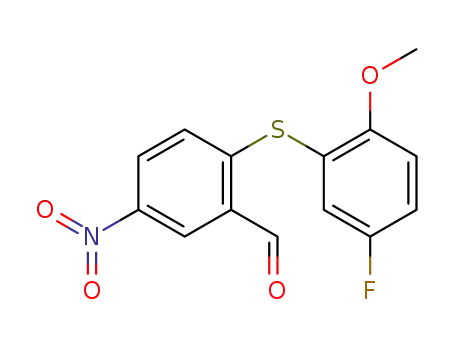 2-(5-Fluoro-2-methoxyphenylthio)-5-nitrobenzaldehyde