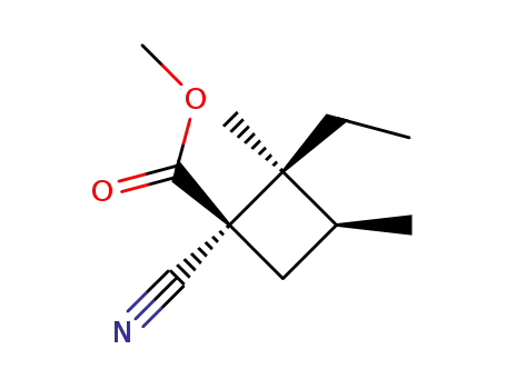 Molecular Structure of 77257-25-1 (1-cyano-2-ethyl-2,3-dimethyl-cyclobutan-carbonsaeure-methylester,(12β))