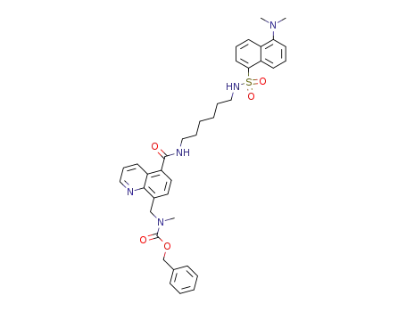 N-<N-(6-Aminohexyl)-5-dimethylamino-1-naphthylsulfonamido>-8-(N-methyl-N-carbobenzoxy)aminomethylquinoline-5-carboxamide
