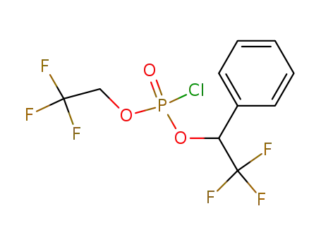 Molecular Structure of 125888-88-2 (Phosphorochloridic acid 2,2,2-trifluoro-ethyl ester 2,2,2-trifluoro-1-phenyl-ethyl ester)