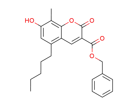 7-hydroxy-8-methyl-2-oxo-5-pentyl-2<i>H</i>-chromene-3-carboxylic acid benzyl ester