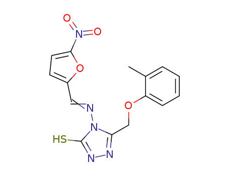 4-{[1-(5-Nitro-furan-2-yl)-meth-(E)-ylidene]-amino}-5-o-tolyloxymethyl-4H-[1,2,4]triazole-3-thiol