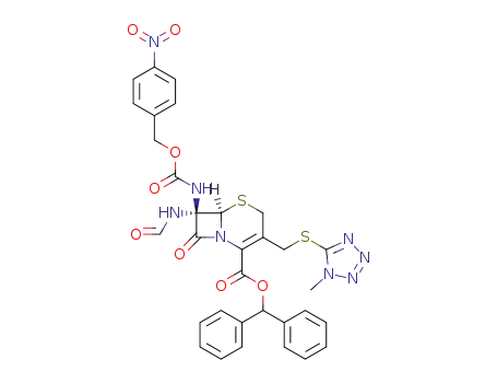 diphenylmethyl 7α-formamido-3-<(1-methyl-1H-tetrazol-5-yl)thiomethyl>-7β-<(4-nitrobenzyloxy)carbonylamino>ceph-3-em-4-carboxylate