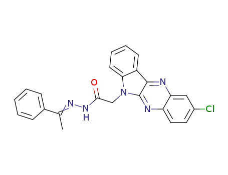 Molecular Structure of 109322-05-6 (6H-Indolo[2,3-b]quinoxaline-6-aceticacid, 2-chloro-, 2-(1-phenylethylidene)hydrazide)