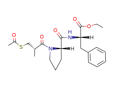 Molecular Structure of 74258-91-6 (1-((S)-3-acetylthio-2-methylpropanoyl)-L-prolyl-L-phenylalanine ethyl ester)