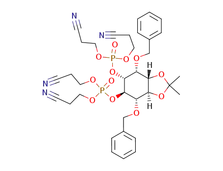 Phosphoric acid (3aS,4S,5R,6R,7R,7aS)-4,7-bis-benzyloxy-6-[bis-(2-cyano-ethoxy)-phosphoryloxy]-2,2-dimethyl-hexahydro-benzo[1,3]dioxol-5-yl ester bis-(2-cyano-ethyl) ester