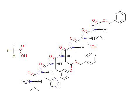 L-Valine,
N-[N-[N-[N-[N-(N-L-valyl-L-histidyl)-L-phenylalanyl]-L-a-aspartyl]-L-alanyl]-
L-seryl]-, bis(phenylmethyl) ester, mono(trifluoroacetate) (salt)