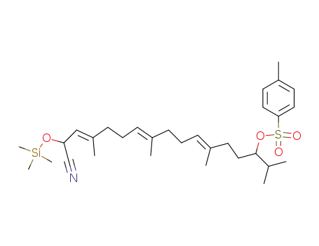 Toluene-4-sulfonic acid (4E,8E,12E)-14-cyano-1-isopropyl-4,8,12-trimethyl-14-trimethylsilanyloxy-tetradeca-4,8,12-trienyl ester