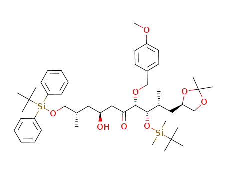 (2R,3S,4R,7S,9S)-3-(tert-Butyl-dimethyl-silanyloxy)-10-(tert-butyl-diphenyl-silanyloxy)-1-((R)-2,2-dimethyl-[1,3]dioxolan-4-yl)-7-hydroxy-4-(4-methoxy-benzyloxy)-2,9-dimethyl-decan-5-one