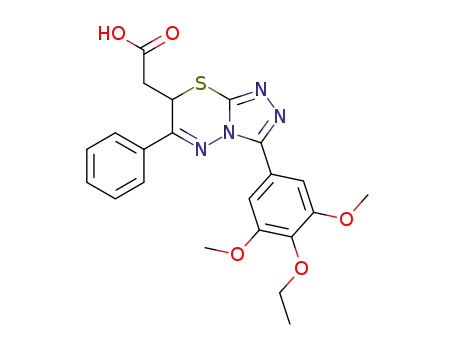 2-(3-(4-Ethoxy-3,5-dimethoxyphenyl)-6-phenyl-7H-[1,2,4]triazolo[3,4-b][1,3,4]thiadiazin-7-yl)acetic acid