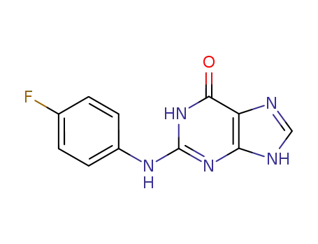 Molecular Structure of 131933-80-7 (6H-Purin-6-one, 2-[(4-fluorophenyl)amino]-1,7-dihydro-)