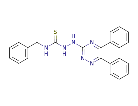 Molecular Structure of 116441-25-9 (N-benzyl-2-(5,6-diphenyl-1,2,4-triazin-3-yl)hydrazinecarbothioamide)