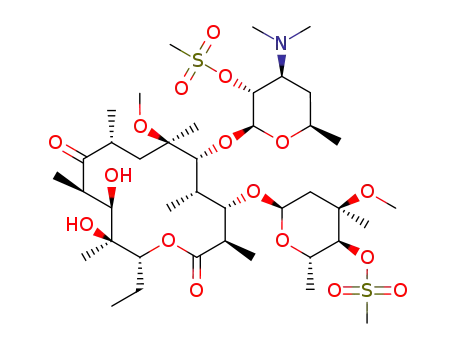Molecular Structure of 129318-85-0 (2',4''-di-O-methanesulfonyl-6-O-methylerythromycin A)