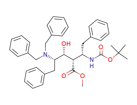 (2S,3R,4S)-2-((S)-1-tert-Butoxycarbonylamino-2-phenyl-ethyl)-4-dibenzylamino-3-hydroxy-5-phenyl-pentanoic acid methyl ester