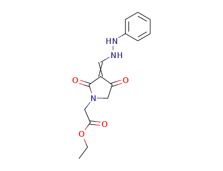 Molecular Structure of 141581-90-0 (ethyl {(3E)-2,4-dioxo-3-[(2-phenylhydrazinyl)methylidene]pyrrolidin-1-yl}acetate)
