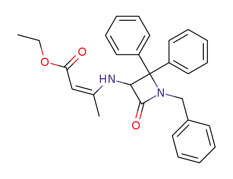 2-Butenoic acid,
3-[[4-oxo-2,2-diphenyl-1-(phenylmethyl)-3-azetidinyl]amino]-, ethyl ester,
(Z)-