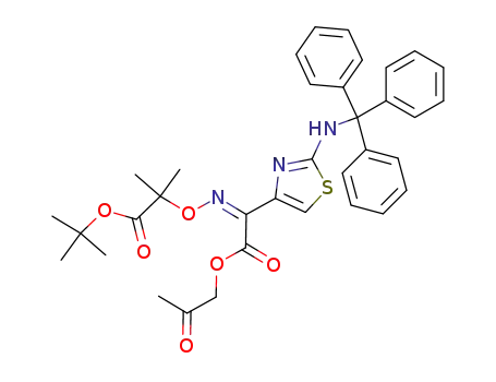 Molecular Structure of 94418-14-1 (4-<(Z)-1-Acetonyloxycarbonyl-1-(2-t-butoxycarbonyl-2-propoxyimino)>-methyl-2-tritylaminothiazole)