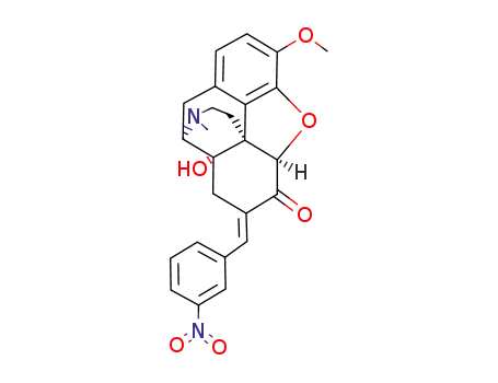Molecular Structure of 145301-07-1 ((E)-(5R,9R,13S,14S)-(-)-4,5α-Epoxy-14-hydroxy-3-methoxy-17-methyl-7-(3-nitrobenzyliden)-morphinan-6-on)