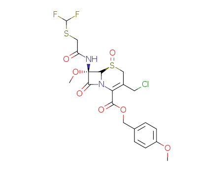(5S,7S)-3-Chloromethyl-7-(2-difluoromethylsulfanyl-acetylamino)-7-methoxy-5,8-dioxo-5λ<sup>4</sup>-thia-1-aza-bicyclo[4.2.0]oct-2-ene-2-carboxylic acid 4-methoxy-benzyl ester