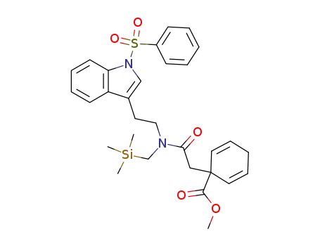 1-({[2-(1-Benzenesulfonyl-1H-indol-3-yl)-ethyl]-trimethylsilanylmethyl-carbamoyl}-methyl)-cyclohexa-2,5-dienecarboxylic acid methyl ester