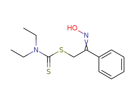 Carbamodithioic acid, diethyl-, 2-(hydroxyimino)-2-phenylethyl ester,
(E)-