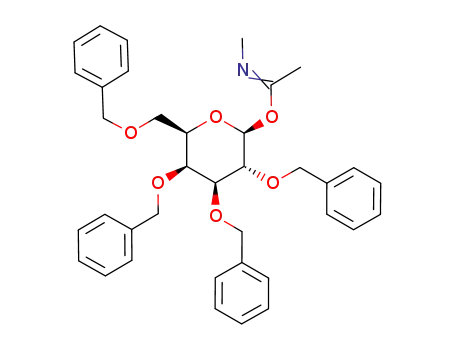Molecular Structure of 70267-71-9 (2,3,4,6-tetra-O-benzyl-1-O-(N-methylacetimidoyl)-β-D-galactopyranose)