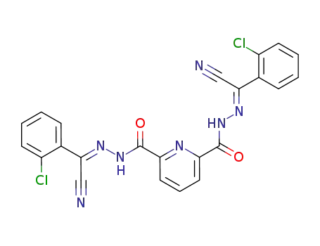 Molecular Structure of 90017-10-0 (N,N-bis[[(2-chlorophenyl)-cyano-methylidene]amino]pyridine-2,6-dicarboxamide)