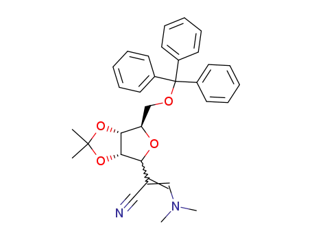 (E)-3-Dimethylamino-2-((3aS,6R,6aR)-2,2-dimethyl-6-trityloxymethyl-tetrahydro-furo[3,4-d][1,3]dioxol-4-yl)-acrylonitrile