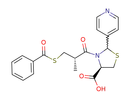 (R)-3-((S)-3-Benzoylsulfanyl-2-methyl-propionyl)-2-pyridin-4-yl-thiazolidine-4-carboxylic acid