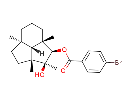 Molecular Structure of 137235-60-0 (4-Bromo-benzoic acid (1R,2S,2aR,4aR,7aS,7bR)-2-hydroxy-2,2a,4a,7a-tetramethyl-decahydro-cyclopenta[cd]inden-1-yl ester)