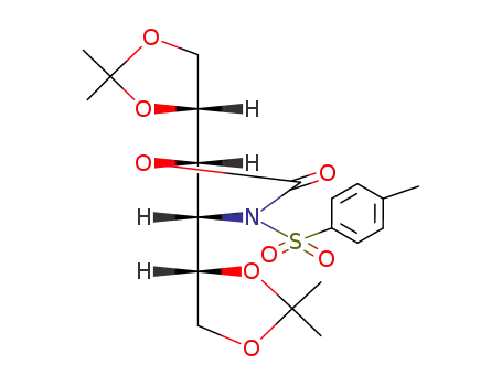 Molecular Structure of 75161-83-0 ((4R,5S)-5-((R)-2,2-Dimethyl-[1,3]dioxolan-4-yl)-4-((S)-2,2-dimethyl-[1,3]dioxolan-4-yl)-3-(toluene-4-sulfonyl)-oxazolidin-2-one)