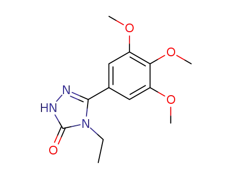 Molecular Structure of 108132-90-7 (2,4-Dihydro-4-ethyl-5-(3,4,5-trimethoxyphenyl)-3H-1,2,4-triazol-3-one)