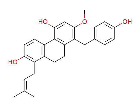 2,5-Phenanthrenediol,9,10-dihydro-8-[(4-hydroxyphenyl)methyl]-7-methoxy-1-(3-methyl-2-buten-1-yl)-
