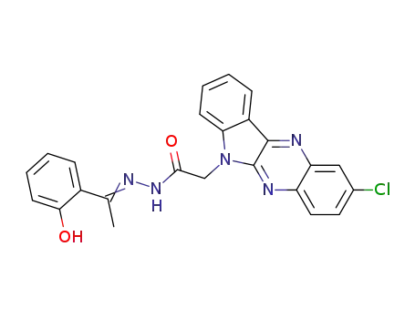 Molecular Structure of 109322-06-7 (2-Chloro-6H-indolo(2,3-b)quinoxaline-6-acetic acid (1-(2-hydroxyphenyl )ethylidene)hydrazide)