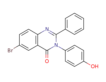 Molecular Structure of 84325-80-4 (4(3H)-Quinazolinone, 6-bromo-3-(4-hydroxyphenyl)-2-phenyl-)