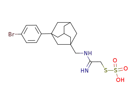 Molecular Structure of 155622-15-4 (Thiosulfuric acid, S-(2-(((3-(4-bromophenyl)tricyclo(3.3.1.1(sup 3,7)) dec-1-yl)methyl)amino)-2-iminoethyl) ester)