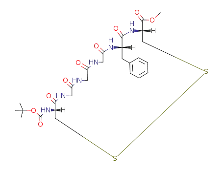 N-(tert-butyloxycarbonyl)hemicystinyl<S<sub>1</sub>->S<sub>6</sub>>-glycyl-glycyl-glycyl-phenylalanyl-hemicystinyl<S<sub>6</sub>->S<sub>1</sub>> methyl ester