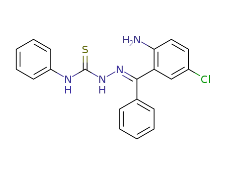 Molecular Structure of 105448-09-7 (Hydrazinecarbothioamide,
2-[(2-amino-5-chlorophenyl)phenylmethylene]-N-phenyl-)