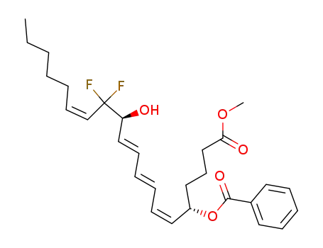 Benzoic acid (2Z,4E,6E,10Z)-(1S,8S)-9,9-difluoro-8-hydroxy-1-(3-methoxycarbonyl-propyl)-hexadeca-2,4,6,10-tetraenyl ester